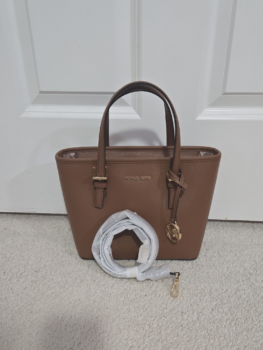 Michael Kors Brown Jet Set Small Top-Handle Tote - Picture 2 of 11